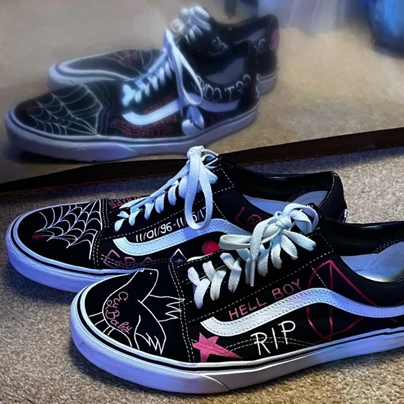 lil peep custom of vans!! never worn and in perfect men’s 11